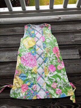 Lilly Pulitzer Pink Logo Tag with Multicolor Stripe Fabric